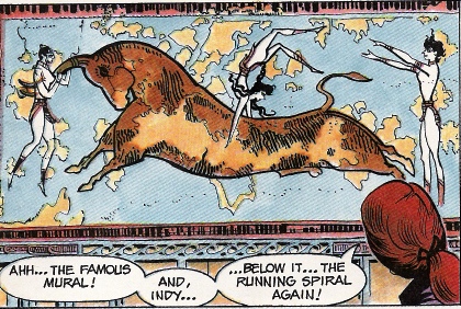 bull leaping frescoe in comic